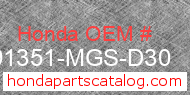 Honda 91351-MGS-D30 genuine part number image
