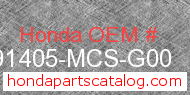 Honda 91405-MCS-G00 genuine part number image