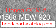 Honda 91508-MEW-920 genuine part number image