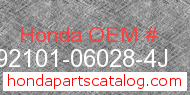 Honda 92101-06028-4J genuine part number image