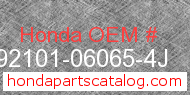 Honda 92101-06065-4J genuine part number image