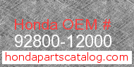 Honda 92800-12000 genuine part number image