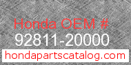 Honda 92811-20000 genuine part number image