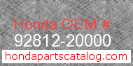 Honda 92812-20000 genuine part number image