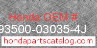 Honda 93500-03035-4J genuine part number image