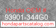 Honda 93901-344G0 genuine part number image