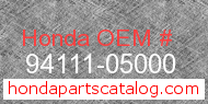 Honda 94111-05000 genuine part number image