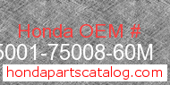 Honda 95001-75008-60M genuine part number image