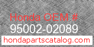 Honda 95002-02089 genuine part number image