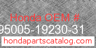 Honda 95005-19230-31 genuine part number image