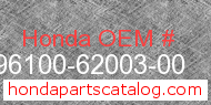 Honda 96100-62003-00 genuine part number image