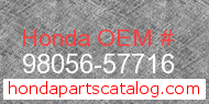 Honda 98056-57716 genuine part number image