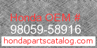 Honda 98059-58916 genuine part number image