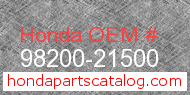 Honda 98200-21500 genuine part number image