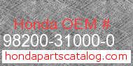 Honda 98200-31000-0 genuine part number image
