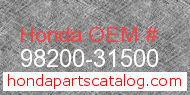 Honda 98200-31500 genuine part number image