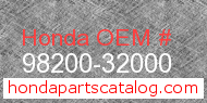 Honda 98200-32000 genuine part number image