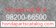 Honda 98200-66500 genuine part number image
