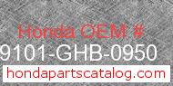 Honda 99101-GHB-0950 genuine part number image