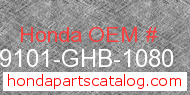 Honda 99101-GHB-1080 genuine part number image