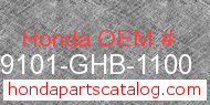 Honda 99101-GHB-1100 genuine part number image