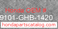 Honda 99101-GHB-1420 genuine part number image