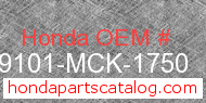 Honda 99101-MCK-1750 genuine part number image