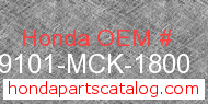 Honda 99101-MCK-1800 genuine part number image