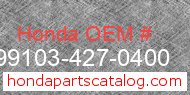 Honda 99103-427-0400 genuine part number image