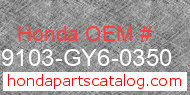 Honda 99103-GY6-0350 genuine part number image
