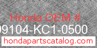 Honda 99104-KC1-0500 genuine part number image